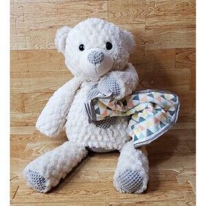 Serena Sleepy Bear Scentsy Buddy 15" Plush with Lovey Blanket White Gray